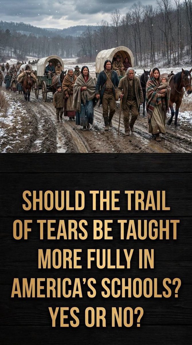 _native_history's tweet photo. Consider the possibility that a pivotal moment in American history remains inadequately explored in educational settings. The Trail of Tears was more than an event—it was a brutal forced relocation. This displacement uprooted entire Native communities from ancestral lands. https://t.co/Pw2FnlJLSD