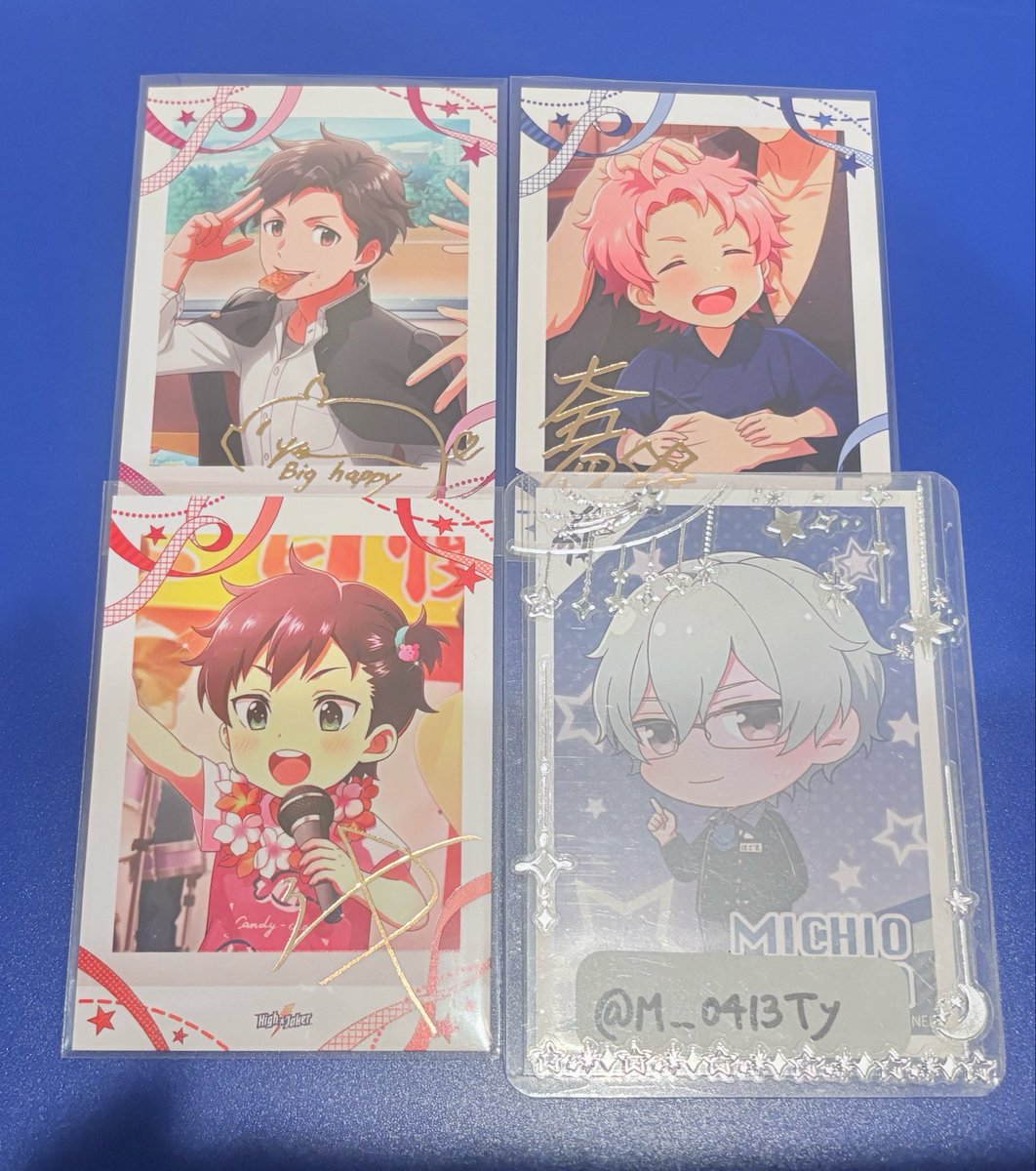 M__0413Ty's tweet photo. 【交換】SideM ぱしゃこれ 10弾 箔 箔押し
譲 : 箔 四季,幸広,大吾
画像2枚目 5弾 享介,キリオ,朱雀2
9弾 翔真,キリオ,鋭心

求 : 10弾 箔 道夫,類

郵送または衣装展（7/10,19）にて手渡し
検索からでもお声がけ下さい https://t.co/9uRWiBr5uh