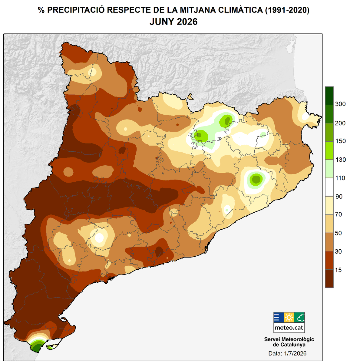 meteocat's tweet photo. 🌡️ El #juny de 2026 ha estat MOLT #càlid a Catalunya i, climàticament, s'ha comportat més aviat com un mes de juliol.
La calor persistent de la segona quinzena ha marcat el balanç del mes. 👇 https://t.co/CXuAapm1Tj
