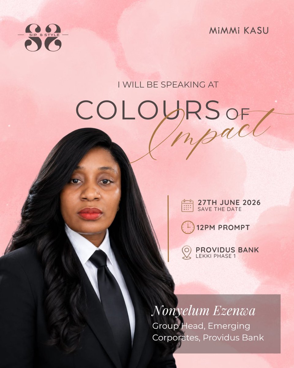 MimmiKasu's tweet photo. For over 15 years, Nonyelum Ezenwa has helped businesses access capital, navigate opportunities, and scale sustainably across industries.

Today, as Group Head, Emerging Corporates at Providus Bank, she works with high-growth businesses shaping the future of Nigeria’s economy. https://t.co/ugLOYttkZr