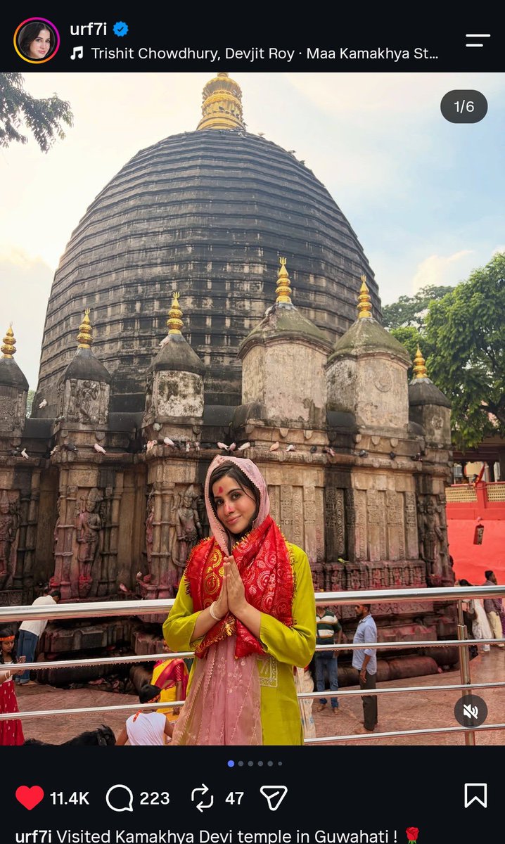 yesimbackonline's tweet photo. Urfi ji at kamakhya devi temple 🫡 https://t.co/2jWnq4aeYC