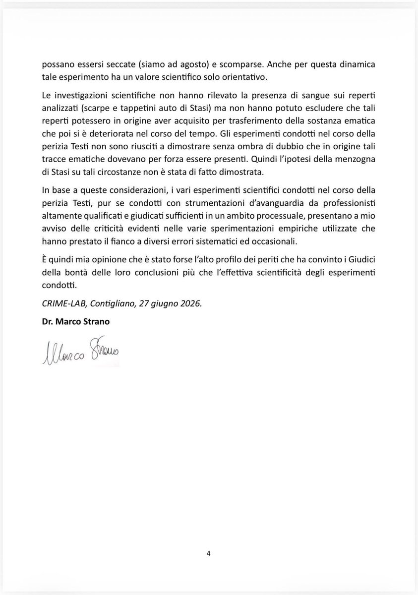 Ianuarias's tweet photo. #Garlasco Valutazioni critiche sulla cosiddetta inattaccabile perizia #Testi effettuate dal dott. Marco #Strano https://t.co/HSddqV9c22