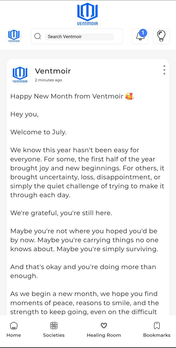 Ventmoir's tweet photo. Happy New Month from Ventmoir 🥰.

As we begin a new month, we hope you find moments of peace, reasons to smile, and the strength to keep going, even on the difficult days. https://t.co/1FdwpbwXwj