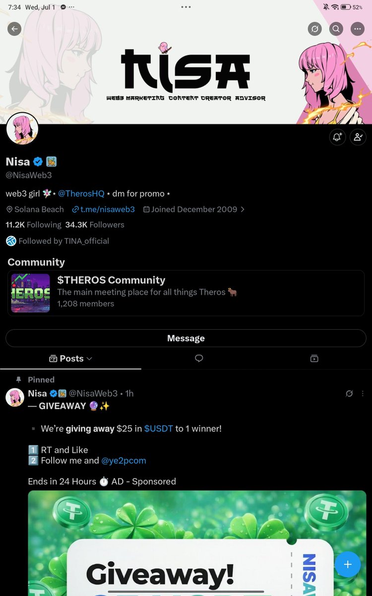 nicattow_'s tweet photo. @NisaWeb3 @TINA_Heptone Done https://t.co/hm3C54lHxX