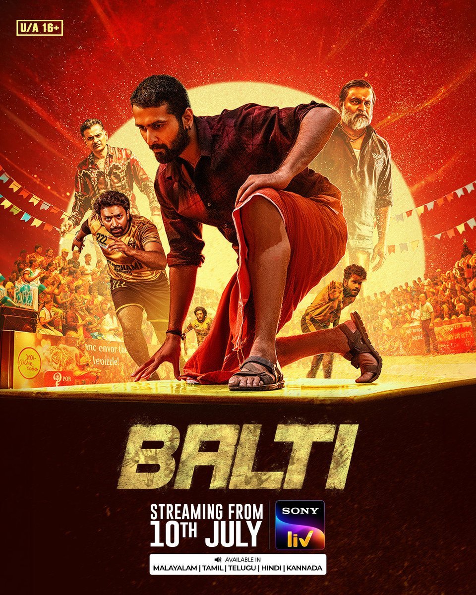 OTT_Trackers's tweet photo. Finally 🔥

Long awaited...

#Balti (Malayalam, Tamil) streaming from July 10 on SonyLiV in Malayalam, Tamil, Telugu, Kannada, Hindi 🍿!!

#OTT_Trackers https://t.co/hKbGdFsXKW