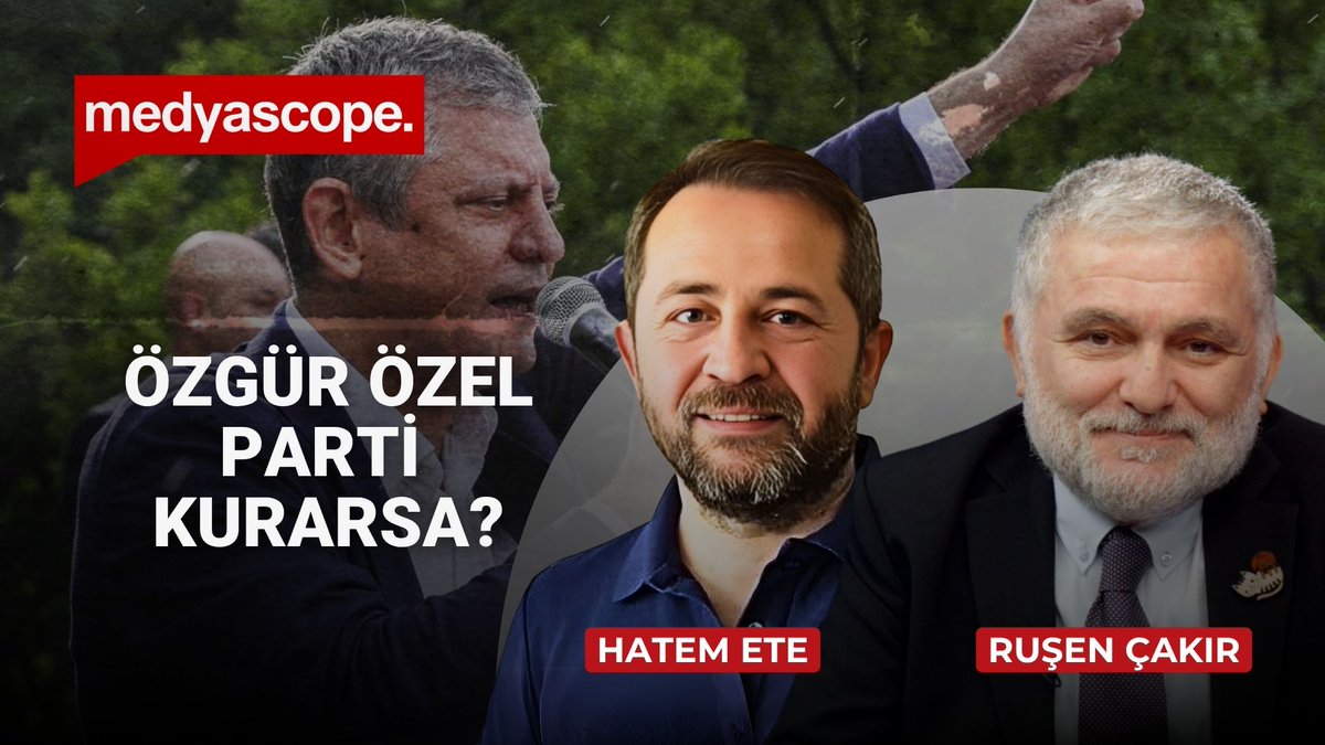 medyascope's tweet photo. 📌 Özel'in kuracağı yeni bir partinin seçmen nezdinde karşılığı var mı? 

🎙️ Ruşen Çakır soruyor, Hatem Ete değerlendiriyor 

📺 19:00’da Medyascope YouTube kanalında! Şimdi üyelere özel yayında 🎉 

🔗 https://t.co/wXAIOiCrbh 

@cakir_rusen | @hatemete https://t.co/baY10jXEWt