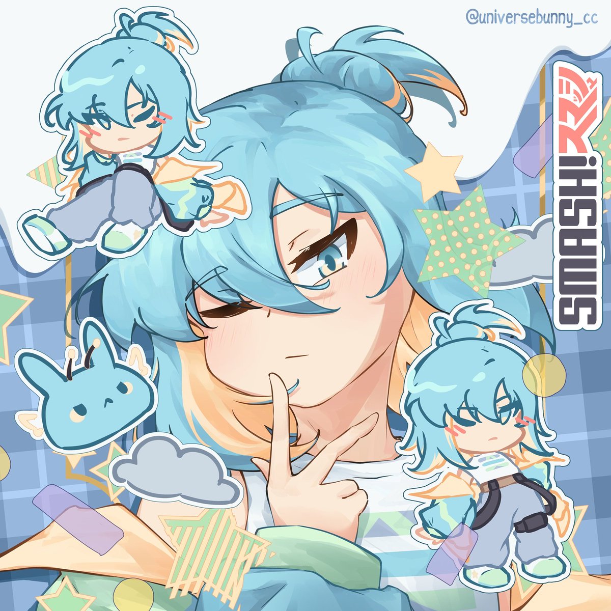 universebunny's tweet photo. My catalogue for SMASH con 2026!! 

I've got heaps of stuff so please take a look at all my merch in this thread 🩵✨️

#smash2026 #smashcon2026 https://t.co/Fa1PRmbRAg