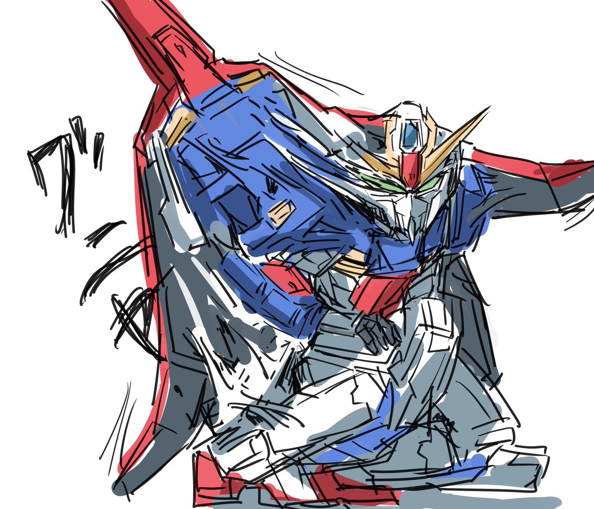 「変形の癖が強すぎるゼータガンダム」|へびのイラスト