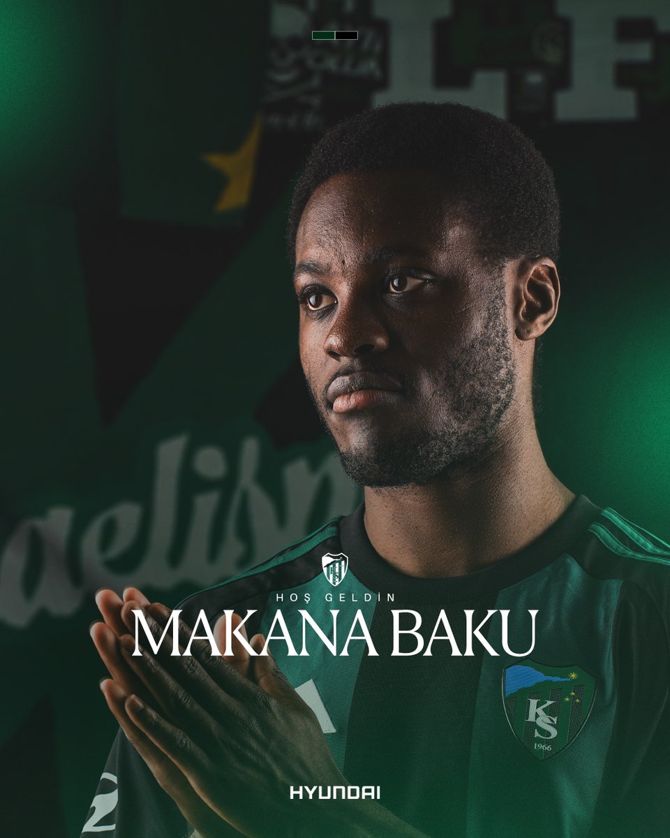 Kocaelispor's tweet photo. Kocaelisporumuza hoş geldin Makana Baku! 💪🏻

Kulübümüz ile Makana Baku arasında 2 yıllık sözleşme imzalanmıştır. 

Oyuncumuza kutsal armamız altında başarılar diliyoruz! https://t.co/FuMkyZrd9p