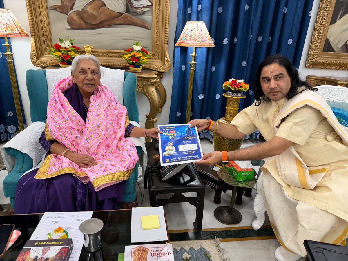 NandanParody's tweet photo. It was an honor to have a warm and cordial courtesy meeting with the Hon'ble Governor of Uttar Pradesh, Smt. Anandiben Patel Ji, at Jan Bhawan, Lucknow.

#Lucknow #AnandibenPatel #UttarPradesh #CourtesyMeeting #9YearsOfGST अमित शाह
#PradeshAdyakshRaviDada https://t.co/fMM87nSq8i