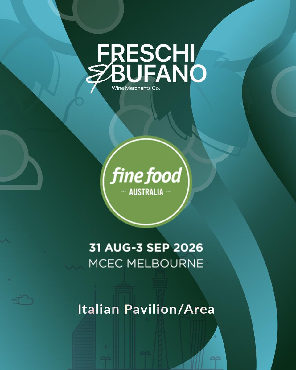 FreschiBufano's tweet photo. We are pleased to announce that Freschi &amp; Bufano will be participating in Fine Food Australia in Melbourne, Australia.

📍 Melbourne, Australia
📅 31 August – 3 September 2026
🍷 Italian wineries | Premium wine portfolio | Business networking

📩 info@freschibufano.ch https://t.co/pFmhJ6zk3H
