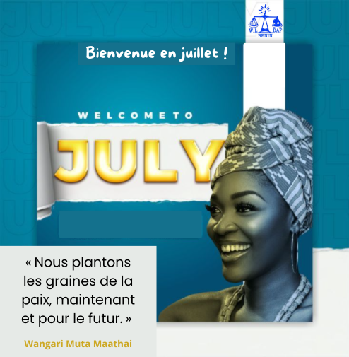 WildafBenin's tweet photo. Bienvenue au mois de juillet ! ✨
Pour le nouveau mois qui commence     
WiLDAF-Bénin vous souhaite un excellent mois rempli d’espoir, d’opportunités et de belles réalisations.
Très beau mois de juillet à toute notre communauté !
#WiLDAFBénin #DroitsDesFemmes #ÉgalitéDeGenre https://t.co/laCHzzRFw1
