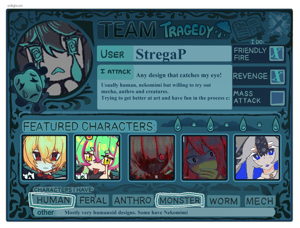 StregaP's tweet photo. Joining artfight this year!!
Looking forward to drawing a lot 🩵 #artfight #artfight2026 https://t.co/zwQTFmQ7gJ