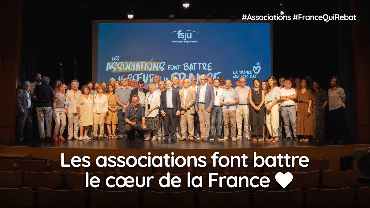fsju's tweet photo. Les associations font battre le cœur de la France ❤️

Nos élus et équipes célèbrent les 125 ans de la loi sur la Liberté Associative lors de leur Assemblée Générale.

Merci à toutes et tous pour votre engagement au quotidien !

#Associations #LaFranceQuisebat #FSJU #125ans #1901 https://t.co/ibeLzESvmn