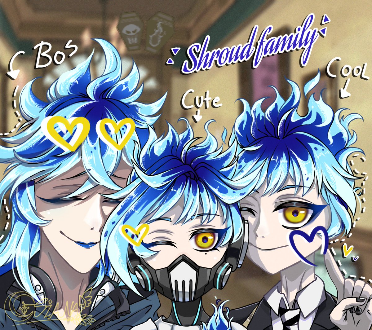 rei_mannaka's tweet photo. 💙SHROUD FAMILY 💙
#ツイステファンアート
 #twstファンアート https://t.co/SZINggZLfY