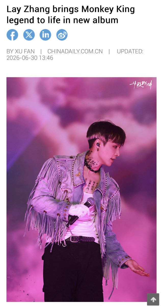 Chuchouxxing's tweet photo. Lay Zhang @layzhang #Yixing brings Monkey King legend to life in new album 

@ChinaDaily 🔗 https://t.co/08MnQ4Camu https://t.co/oyrwsYLw81