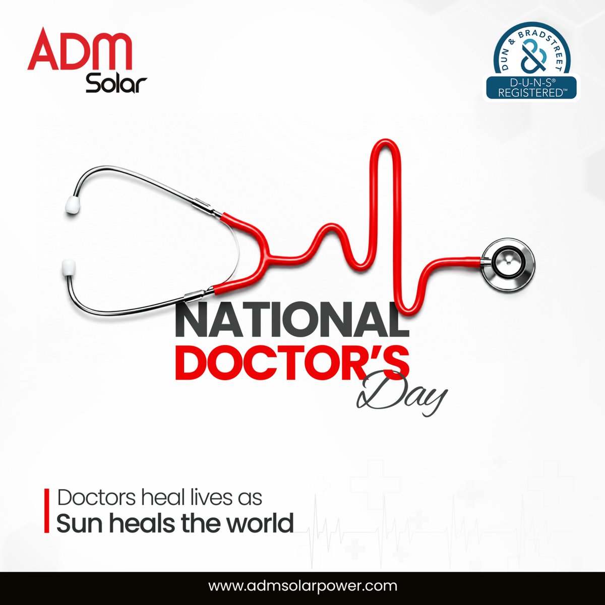 ADMSolarPower's tweet photo. Doctors heal lives. The sun helps heal our planet. ❤️☀️

This #NationalDoctorsDay, ADM Solar salutes every doctor for their dedication, compassion, and service.

Together, let's build a healthier and more sustainable future.

#ADMsolar #SolarEnergy #CleanEnergy #RenewableEnergy https://t.co/NbObt4OxNi