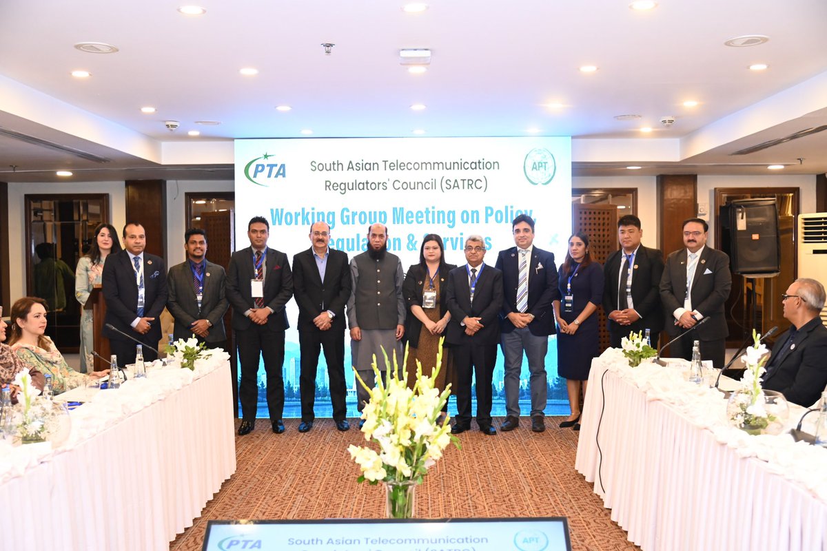 PTAofficialpk's tweet photo. PTA, in collaboration with APT, is hosting the SATRC Working Group on Policy, Regulation and Services (WGPRS) in Islamabad from 1–2 July 2026.

The meeting brings together regional regulators to strengthen cooperation, share best practices, and advance policy and regulatory frameworks for the evolving digital landscape.

Chairman PTA, and SATRC Maj. Gen. (R) Hafeez Ur Rehman, HI (M), SI, and Dr. Khawar Siddique Khokhar, Member (Compliance & Enforcement), PTA and Chair of the SATRC Working Group on Policy, Regulation and Services, are addressing the inaugural session, alongside Dr. Masanori Kondo, Secretary General, APT, who delivered his opening remarks virtually.

#SATRC #APT #PTA #SATRC2026 #WGPRS #BTRC #BICMA #CAM #TRC #TRAI #USF #MoIT #SCO #Zong #Jazz #Ufone #Telenor #DigitalConnectivity #DigitalSouthAsia #TelecomRegulation #ICTInnovation #TechLeadership #CollaborationForGrowth #GlobalTelecomCommunity