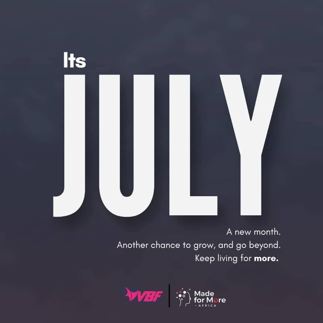 made4moreafrica's tweet photo. Happy New Month! ๐ค
Keep thriving. Keep growing. Keep living for more. โจ
#MadeForMoreAfrica #MFM2026 #VBF #NewMonth #July https://t.co/S4I2NIjEa9
