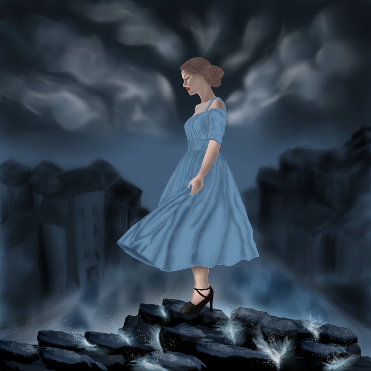 Najmeh_Naghdi's tweet photo. Happy Wednesday ✨️ 
Unshaken 
1of1 
15 xtz

It wasn’t about painting a woman. It was about painting the aftermath. That feeling when you’re standing tall, but you’re still carrying the weight of the ruins you survived.

What do you see in this piece?

#CryptoArt #NFT #digitalar https://t.co/Z1bpqFOYCj
