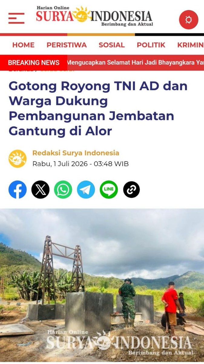 khrisnasibbb's tweet photo. TNI dan warga adalah satu kesatuan yang saling melengkapi dan memperkuat dalam setiap aspek kehidupan bernegara.
Bersama Semua Elemen https://t.co/40uJ2er8gF