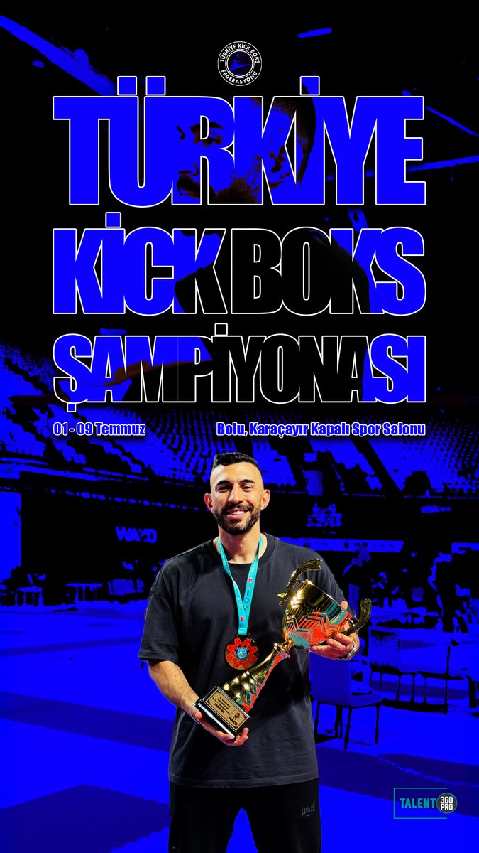 talent360pro's tweet photo. 🌟@mehmetmistikk
👉Türkiye Kick Boks Şampiyonası
🗓️01-09 Temmuz,
🏟️Bolu, Karaçayır Kapalı Spor Salonu https://t.co/6tCwJtjWBF