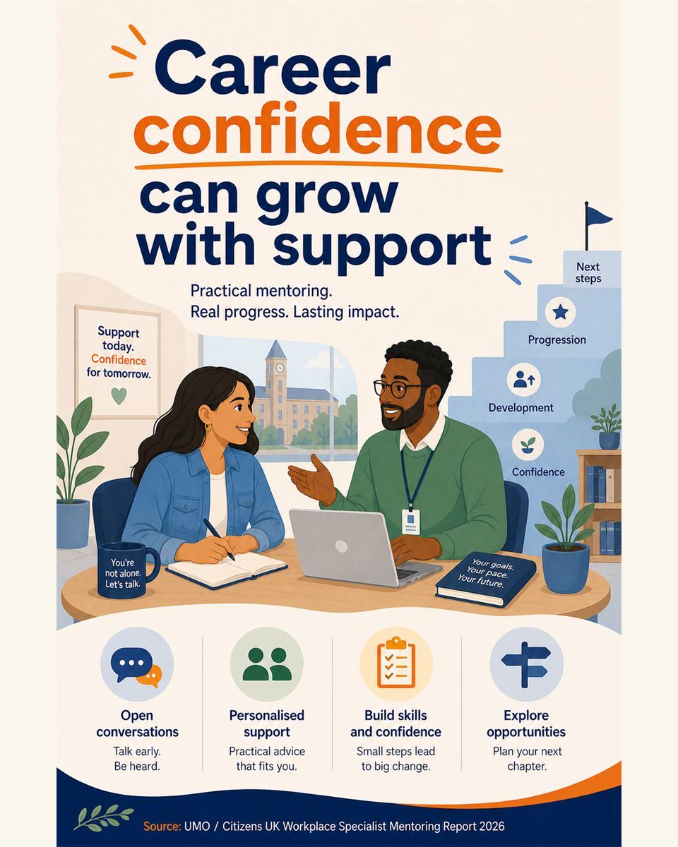 umo_uk's tweet photo. Workplace inclusion is about access, confidence and progression. Specialist mentoring can support practical next steps. #WorkplaceWellbeing #EDI #UMO https://t.co/oAHXSojsyd