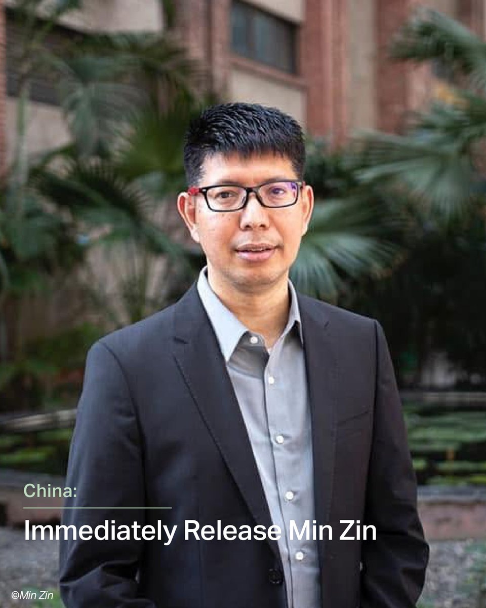 FortifyRights's tweet photo. NEW: More than three weeks after the reported detention of Myanmar scholar and ISP-Myanmar Executive Director Min Zin in China, the authorities have failed to disclose credible evidence or the legal basis for his detention.

Chinese authorities should immediately and unconditionally release Min Zin.

“The detention of Min Zin raises serious concerns not only for his rights and well-being, but also for scholars, researchers, journalists, and those engaged in public affairs,” said @BenedictRogers, Senior Director of @FortifyRights.

https://t.co/ztvthlztm6