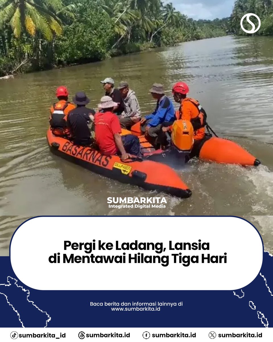 sumbarkitaid_'s tweet photo. Pria bernama Mangantar Saumatgerat (61) yang dilaporkan hilang di kawasan hutan sekitar Desa Mara, Kecamatan Sipora Selatan, Kabupaten Kepulauan Mentawai, Sumatera Barat, berhasil ditemukan dalam kondisi selamat pada Rabu (1/7/2026) pukul 08.35 WIB. https://t.co/9DCwpr3NrI