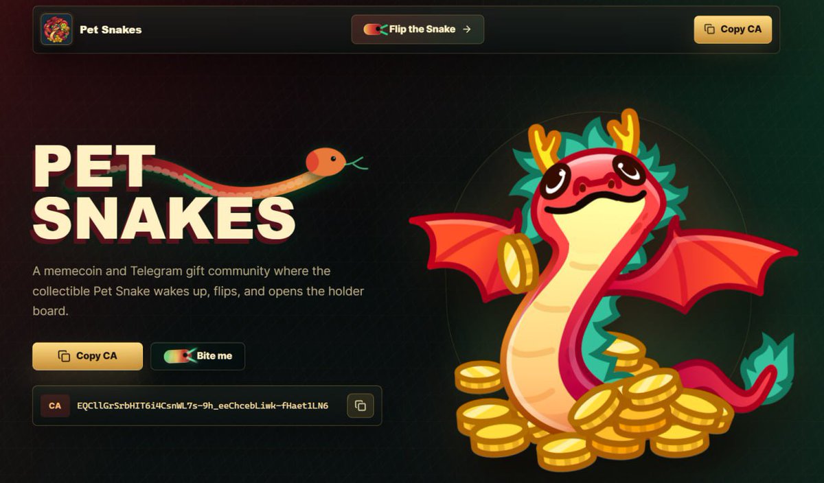 PETSNAKES_ONTON's tweet photo. GM PETSNAKERS

Website is LIVE

https://t.co/EgLOWpgFvE

Features Available:

1. PETSNAKES Token Details Holders leaderboard

2. Gift Narrative: PET SNAKE Collection, Rarity Leaderboard, Gift Collector Leaderboard

3. More features 🐍

Thank you @zUnEm01
MAY THE VENOM BE WITH US https://t.co/2NA6UNtA8c