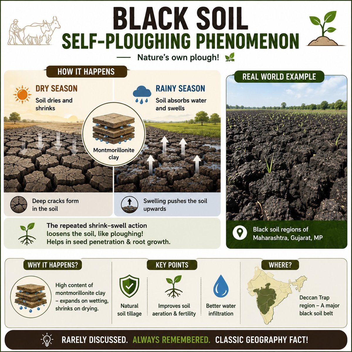 saval_ai's tweet photo. Black Soil Self-Ploughing Phenomenon

#SavalAI #UPSC #upscaled #UPSCPrelims #UPSCPreparation #LearnWithSaval

Download Saval today: https://t.co/hF3e7aKUNx https://t.co/x8Vo5Z94bK