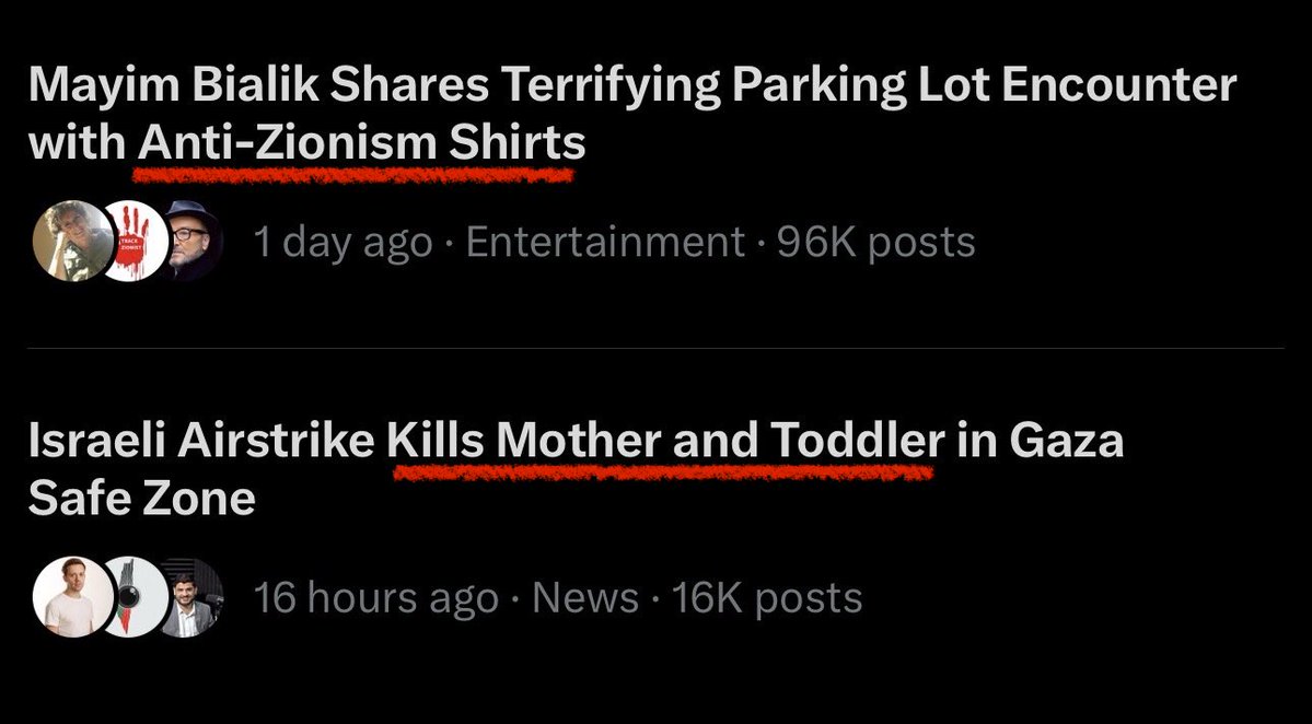 AssalRad's tweet photo. These two stories trending together reveal a lot about who is the actual victim and who pretends to be. https://t.co/9CJ5FpIxuK