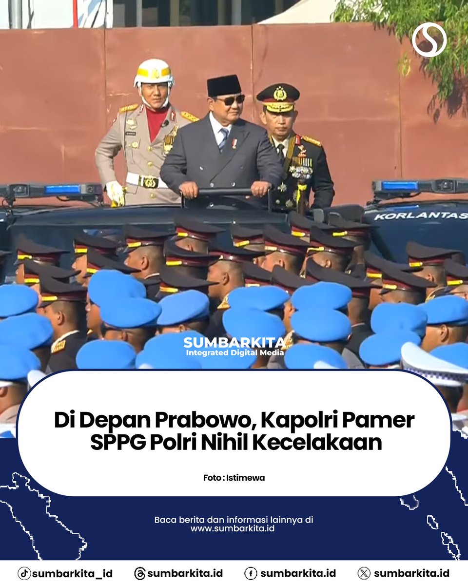 sumbarkitaid_'s tweet photo. Kapolri Jenderal Listyo Sigit Prabowo menyatakan Satuan Pelayanan Pemenuhan Gizi (SPPG) atau dapur program Makan Bergizi Gratis (MBG) yang dibangun Polri berhasil mempertahankan 'nihil kecelakaan' alias zero accident. https://t.co/EegFWd432x