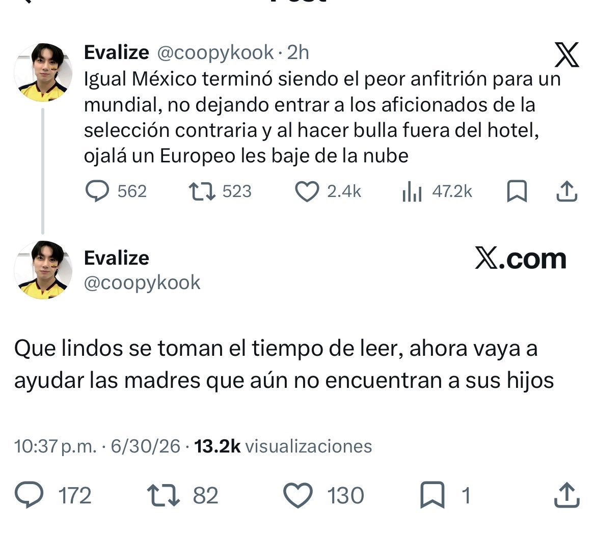 mygcalmanie's tweet photo. "los mexicanos son malos anfitriones" "irrespetuosos" okay pq ellos son las mejores personas del mundo burlándose y haciendo comentarios sobre un tema delicado que hace sufrir a miles de familias mexas a diario, pinches doble moralistas, avientan la piedra y esconden la mano https://t.co/3ihK0AvVwZ