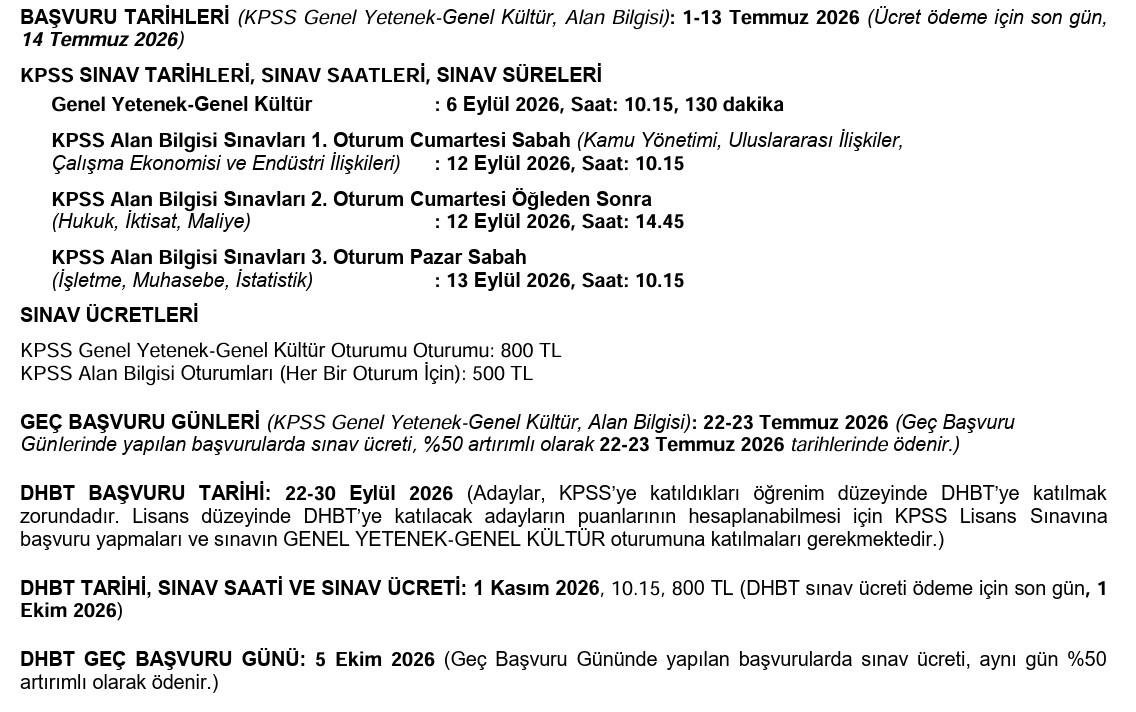 edipuzen's tweet photo. KPSS başvuruları başladı. 800 TL ücret alınacak.

ÖSYM KPSS başvuru kılavuzunu yayımladı. Başvurular 1-13 Temmuz tarihlerinde alınacak. Genel Kültür-Genel Yetenek Oturumu 6 Eylül'de yapılacak.

Genel Kültür ve Genel Yetenek oturumu için 800 TL, Alan Bilgisi'nin her bir oturumu için de 500 TL ücret alınacak.