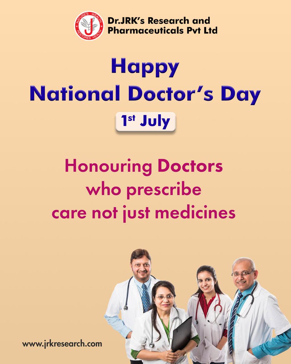 Jrkresearch1's tweet photo. Happy #NationalDoctorsDay to the doctors who heal with knowledge, compassion, and dedication.

Thank you for prescribing care—not just medicines.

🌐 https://t.co/dT24OEQGvC

#ThankYouDoctors #HealthcareHeroes https://t.co/PJFeNsdBIR