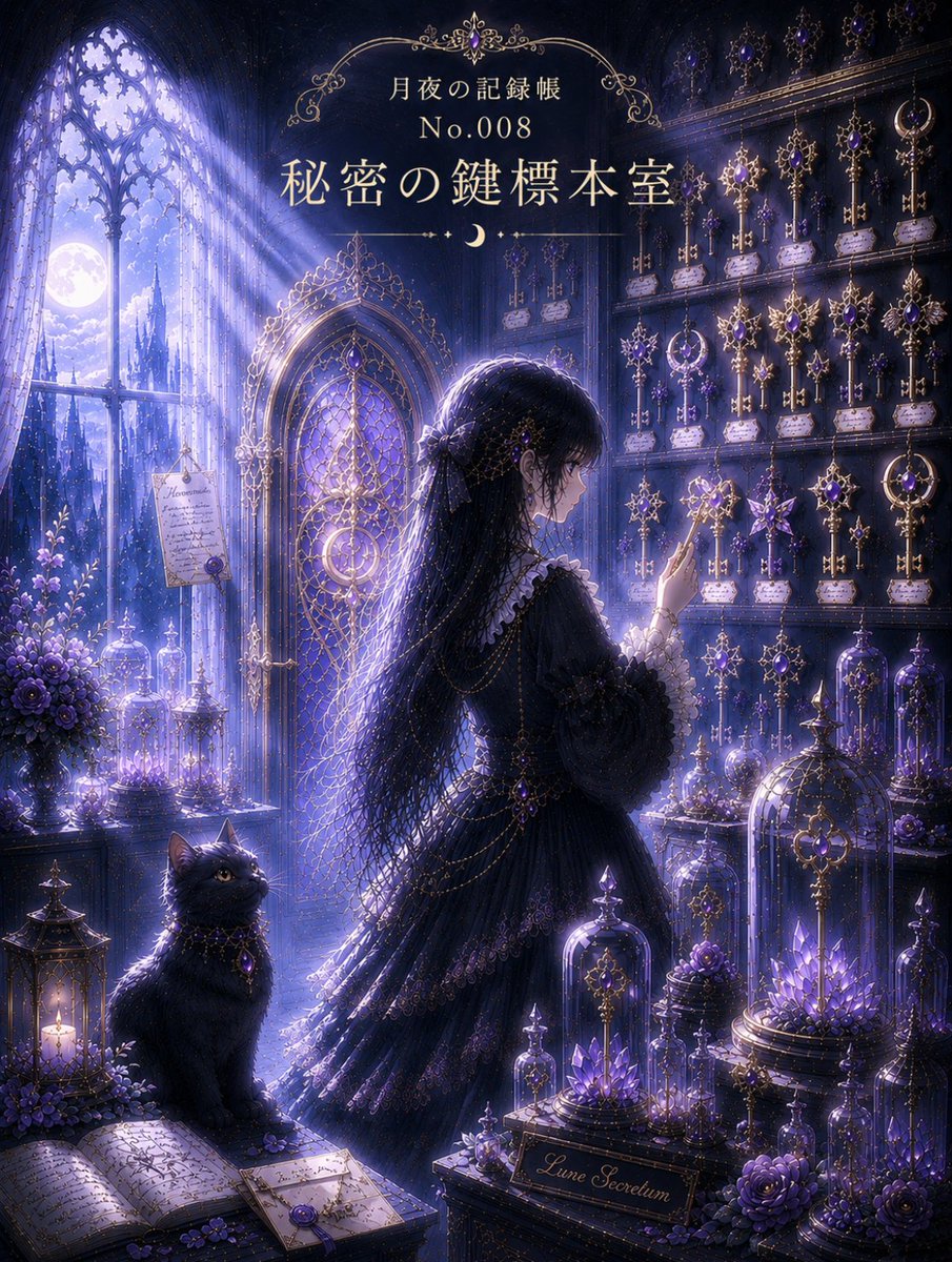 asticouture's tweet photo. 📖 月夜の記録帳 No.008

『秘密の鍵標本室』

月夜の館には、まだ誰も開けたことのない扉があります。

その鍵は、持ち主と出会う日まで静かに眠っています。

あなたを待つ鍵は、どんな形をしているのでしょう。 🗝️🌙

#月夜の記録帳 #Aiart https://t.co/2stOhW3Fpn