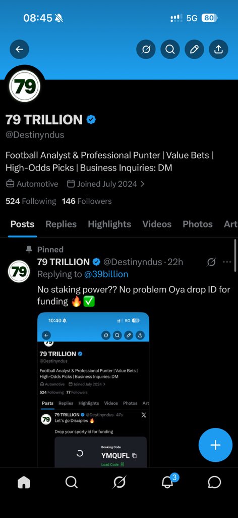 Destinyndus's tweet photo. @39billion @Cyberjoe19 No staking power?? No problem , Oya follow my account , drop screenshots drop ID for funding asap 🔥✅ https://t.co/KCdkIkULzw