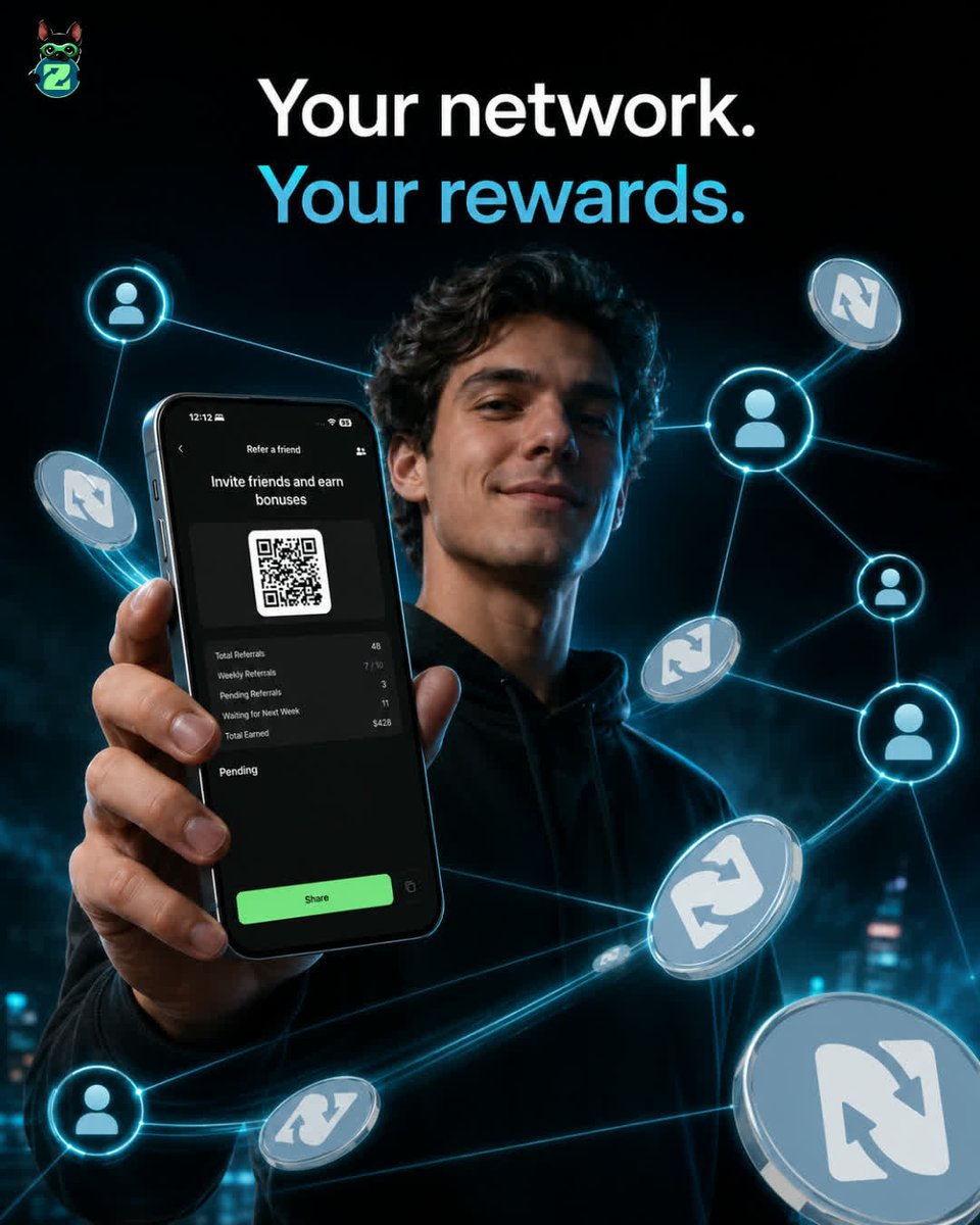 Zypto_Token's tweet photo. Earning ZYPs alone is good. Earning ZYPs with your friends is better. 🤝

Every active referral inside Zyptopia adds to your ZYPs.
Bring people in. Help them set up. Help them stay active.

Your community grows. Your earnings grow.
That's how a real ecosystem builds itself.
#FreeYourMoney with Zypto