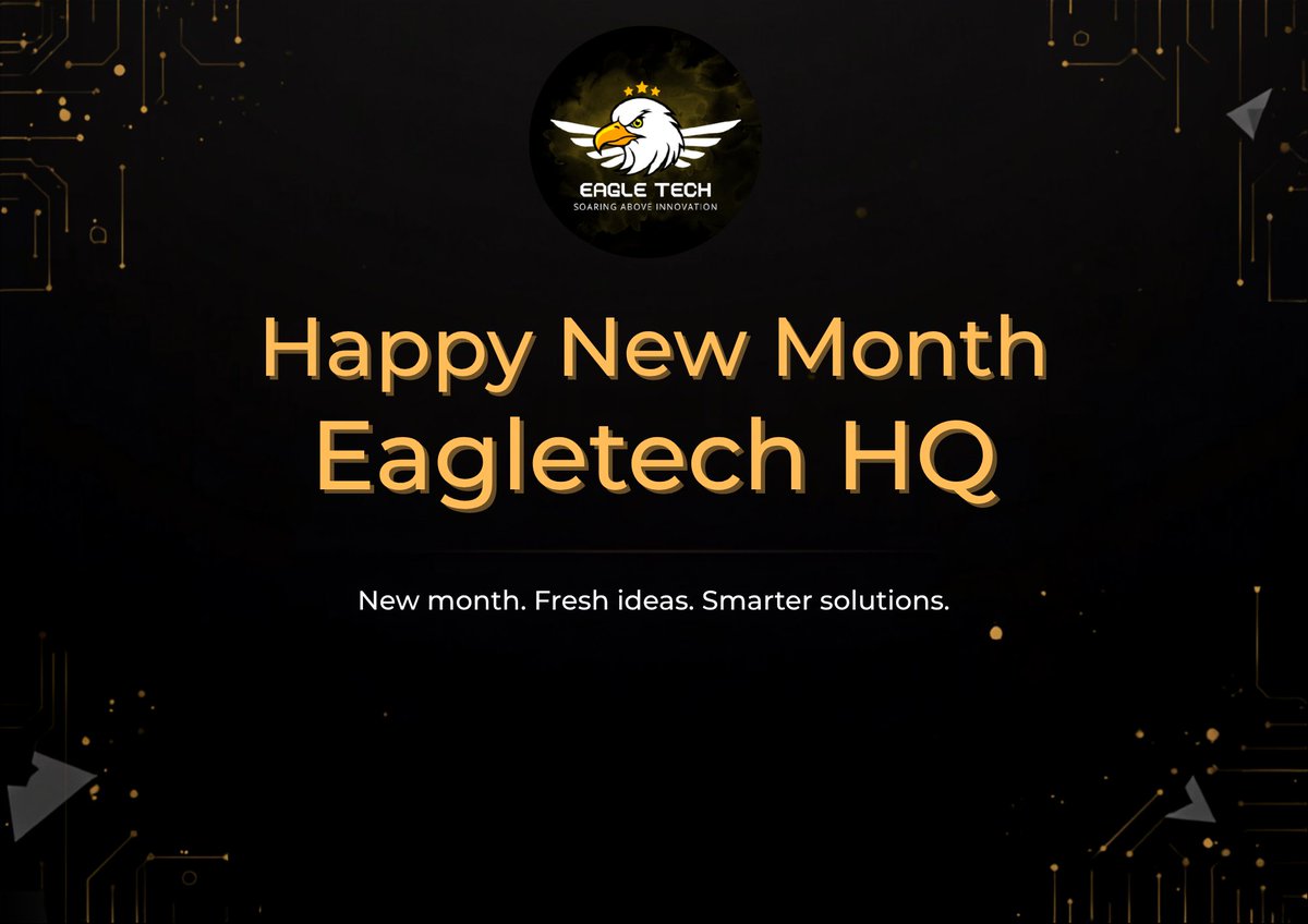 BroItsAI's tweet photo. Happy New Month from Eagletech HQ.

New month. Fresh ideas. Smarter solutions.

Let’s build better, move smarter, and keep soaring above innovation. https://t.co/aLA5QnoEx1