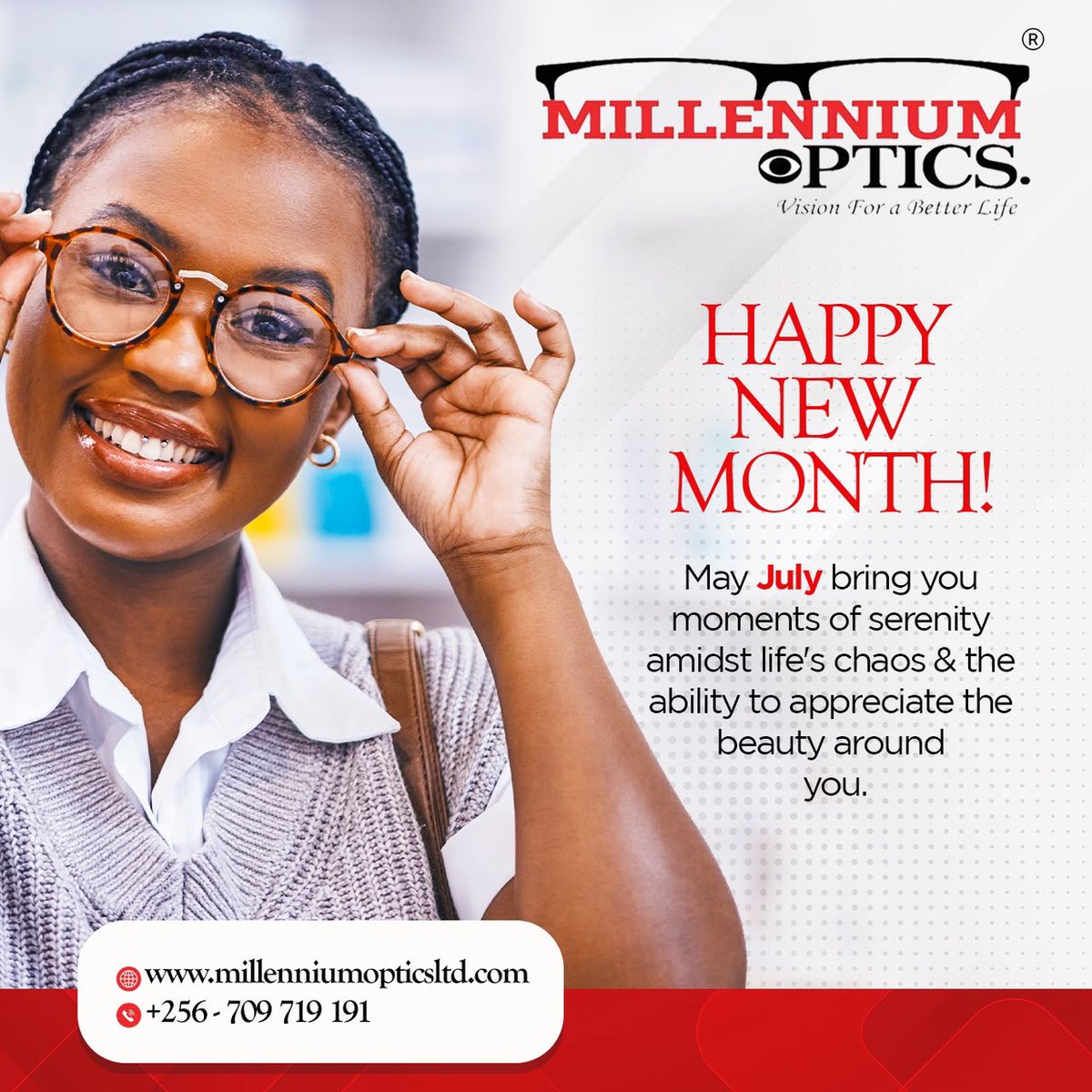OpticsUg's tweet photo. Happy New Month! 

In the rush and noise of life, may July grant you pockets of deep serenity and eyes that never miss the beauty quietly unfolding around you. https://t.co/wBNlqTq5mL