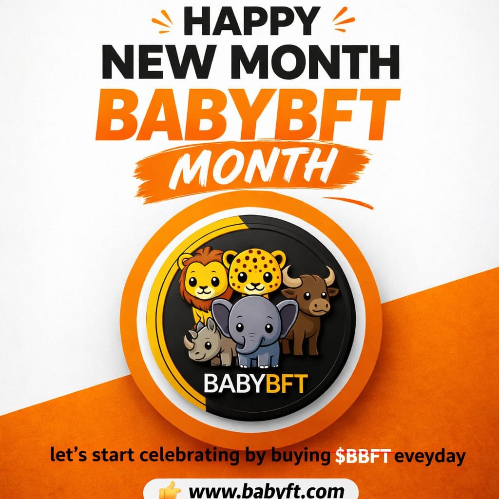 BabyBft's tweet photo. Happy New Month fam! 🎉

This is the most significant month in the BFT Ecosystem, the BabyBFT month! 

🚀 Let’s start celebrating in style by buying BabyBFT every single day. Together we can take our baby to ATH. 🚀 

BabyBFT has everything it takes, real utilities, a solid team and a powerful community ready to reclaim greatness. The potential is limitless. 🌕

👉 https://t.co/slMsioOBA6

#BBFT #BabyBFT #RoadToATH #BFTecosystem
#1000xgem