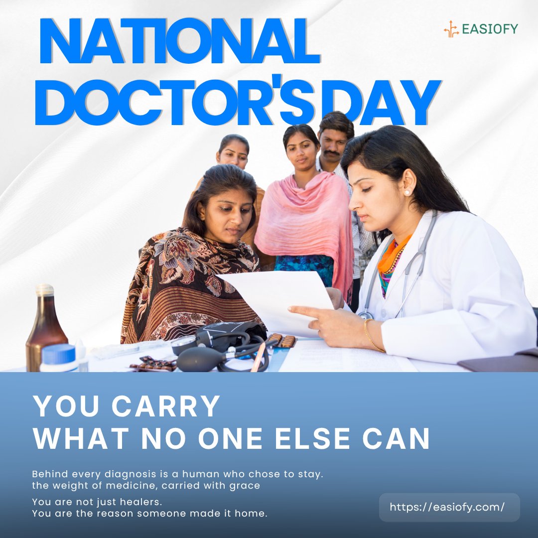 easiofysolution's tweet photo. Behind the white coat is a person who hasn't eaten since 7 am, who carried someone's worst news home tonight, and who comes back tomorrow anyway.

Happy Doctors' Day. 🩺

At Easiofy, we build for the human behind the healer.

#NationalDoctorsDay #Doctors #Easiofy https://t.co/ZsC9tivT2F
