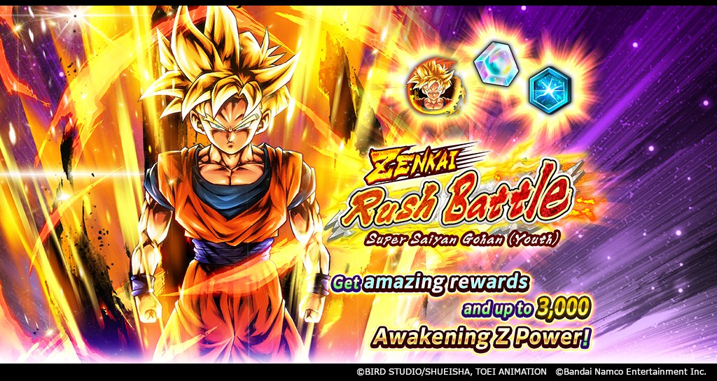 DB_Legends's tweet photo. ["ZENKAI Rush Battle - Super Saiyan Gohan (Youth) -" Begins!]
Get great rewards by clearing the Boss stage every 5 floors! Clear all 30 floors to get 3,000 Awakening Z Power for Super Saiyan Gohan (Youth) (DBL36-01S), plus CCs and Rush Medals!

#DBLegends
#UnpredictableDBL8th https://t.co/h2xxCyC6J2