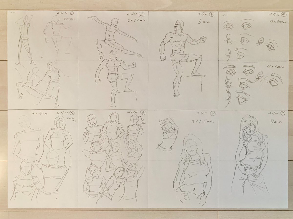 DancerAAA's tweet photo. 今日のハイライトはやはり「マッチョ」（笑） 
30分クロッキー/7月1日15:00・A4×8枚
#croquis #イラスト #クロッキー #鉛筆 https://t.co/lNKkIrT6GK
