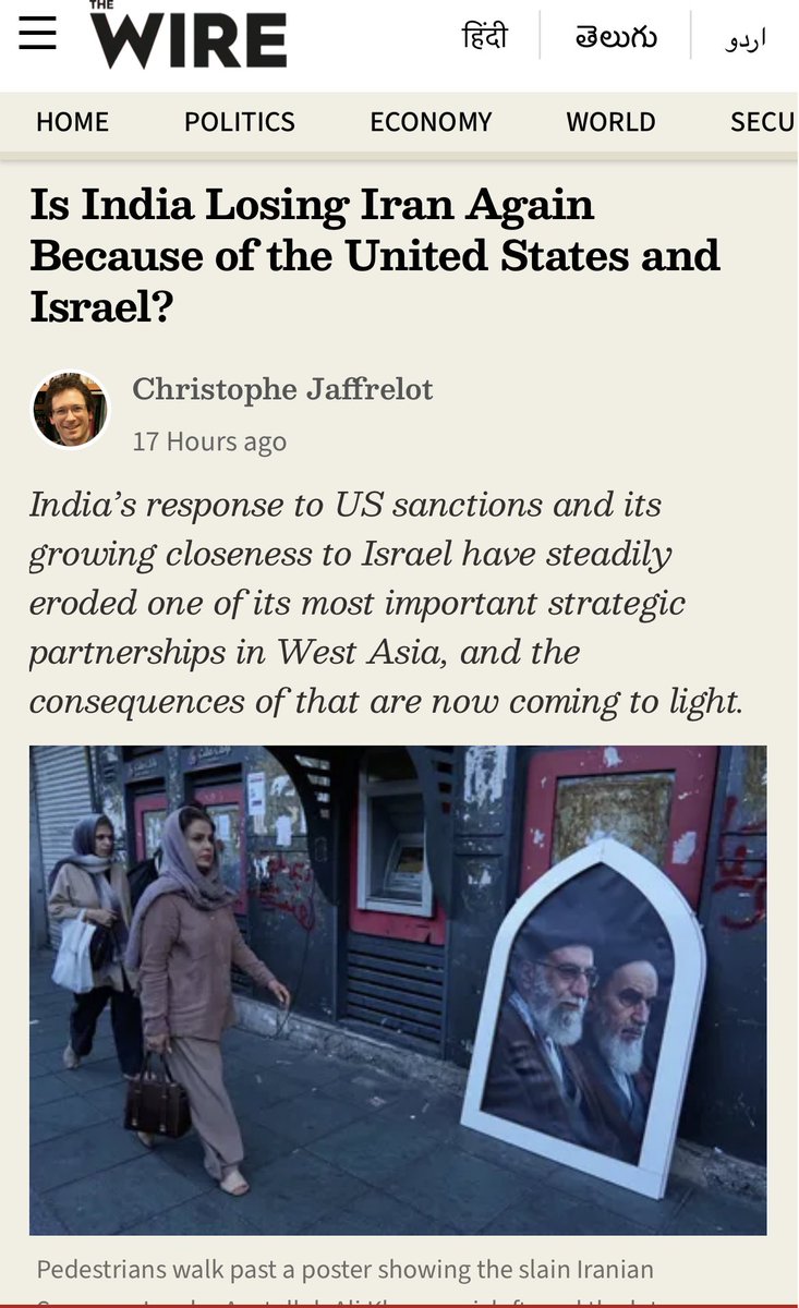 praveenswami's tweet photo. Genuine question: Leaving aside an ineffable thing called prestige, what has Islamabad gained because of its role in the Iran war? And leaving aside a port made to serve a market that does not exist, what has India lost? https://t.co/YJqSJXg260
