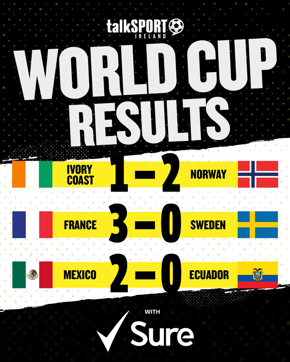 FM104's tweet photo. #AD Here’s the latest results from the FIFA World Cup 2026. With Sure, A Proud Sponsor of the FIFA World Cup 2026. https://t.co/9C10Z0gnKQ