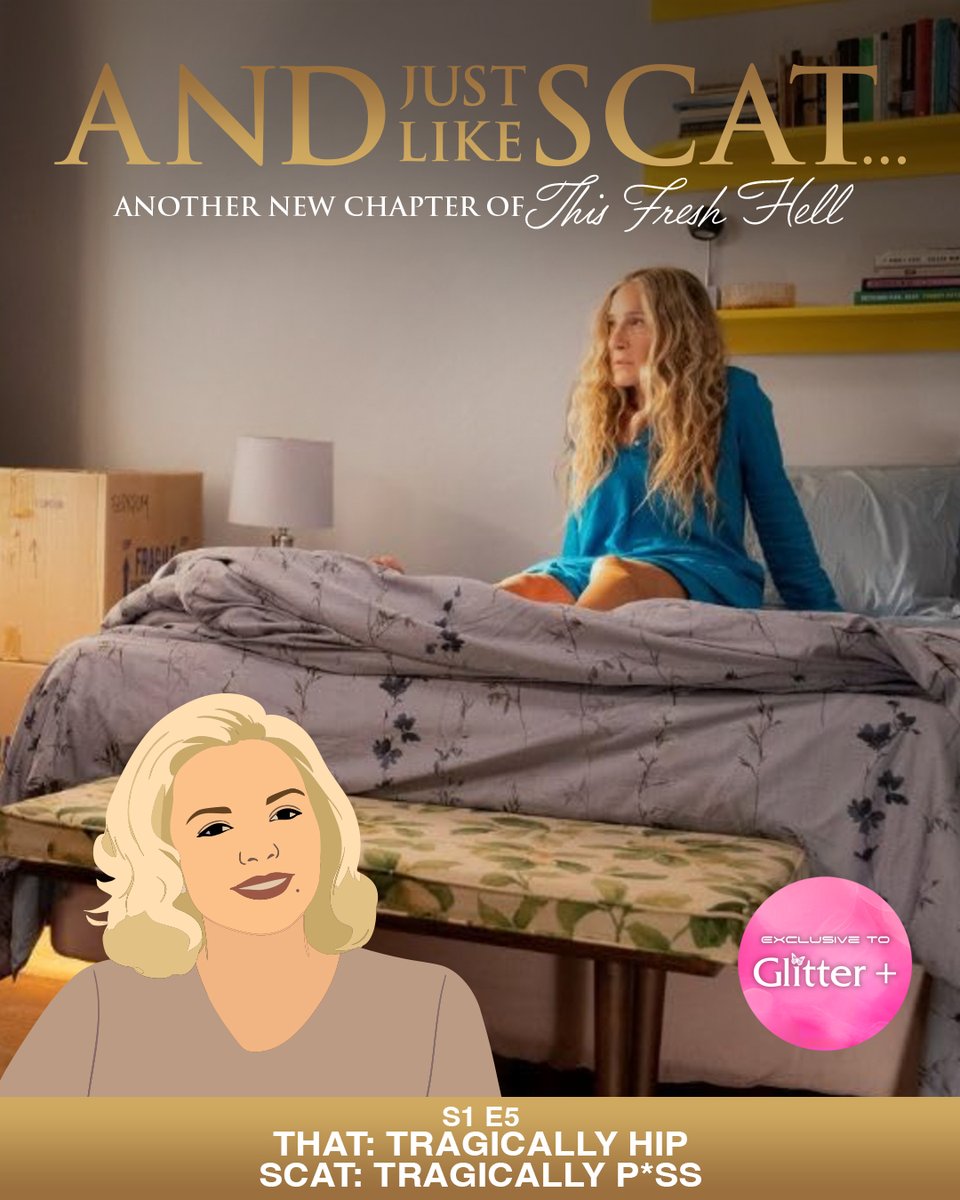 GlitterPlus_'s tweet photo. Samantha is once again in danger of having to listen to Carrie's podcast.

And Just Like Scat episode 5 is out now!

#satc #sexandthecity #andjustlikethat #kimcattrall https://t.co/lNgWGaE971