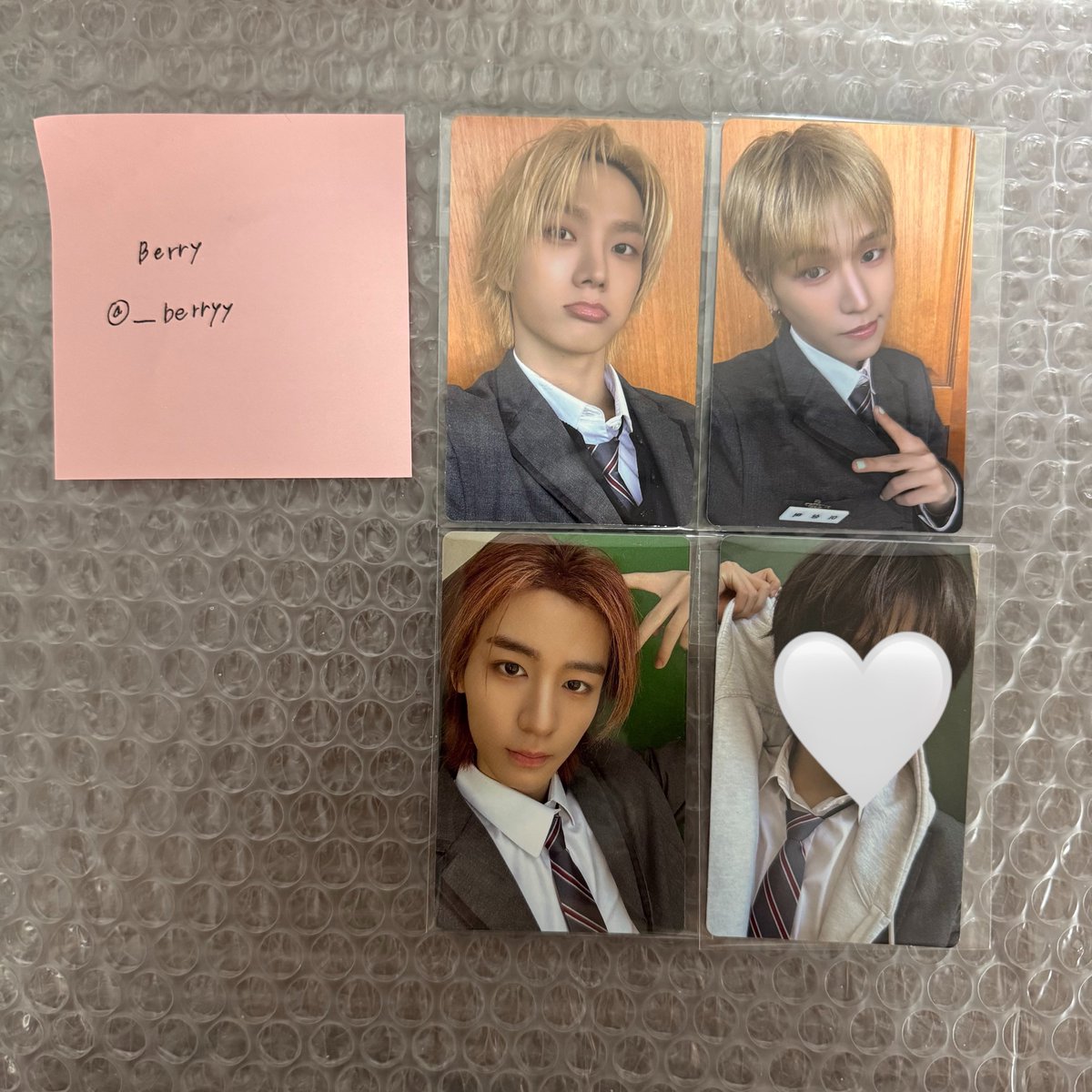 __berryy's tweet photo. BOYNEXTDOOR ボネクド ボイネク HOME トレカ 交換 weverse 特典 ラキドロ

譲→画像のもの

求→同異種テサン

郵送📮での交換求めております。
条件の合う方はお気軽にお声掛けください🙇🏻‍♀️ https://t.co/FO3aReMESO