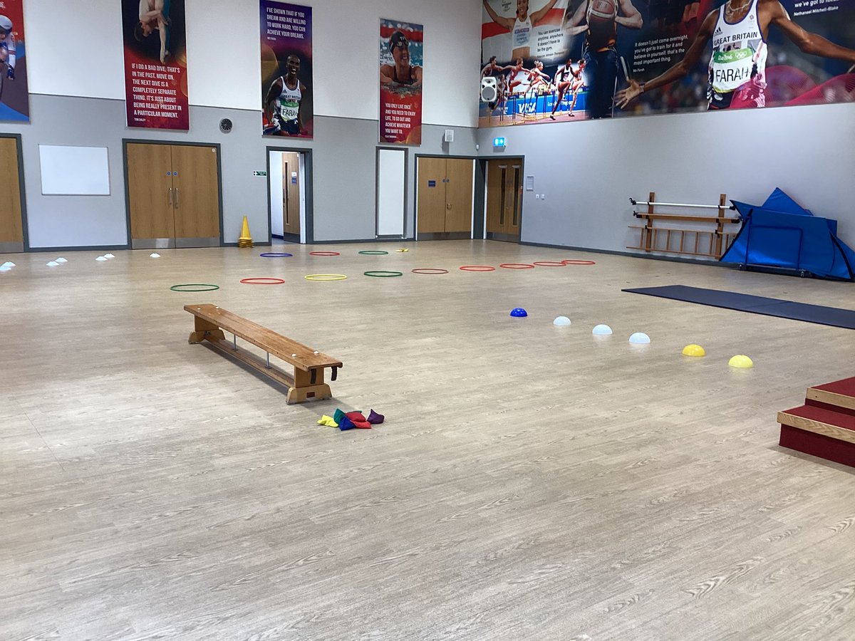 YewTreeSandwell's tweet photo. Year 2 have set up the hall with different stations for children to take part in developing their agility, balance and coordination as part of their focus week: fabulously fit. https://t.co/Vl6Vu3qUoL
